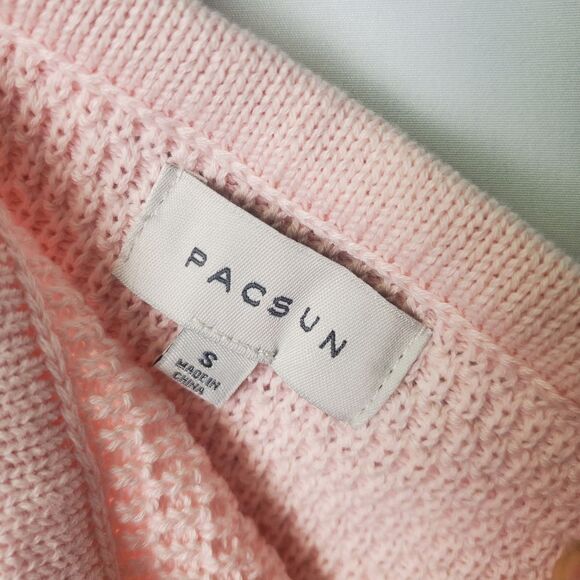 PacSun Pink Crochet Knit Mini Skirt Size Small - Picture 7 of 8